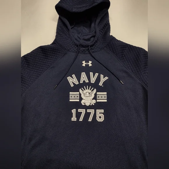 Under Armor Navy Cold Gear Hoodie Men's size.M. NEW!! 🔥 - Picture 3 of 9